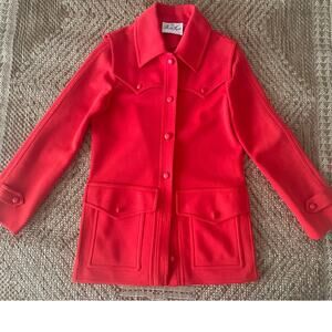 Vintage Butte Knit Red Blazer Jacket button up